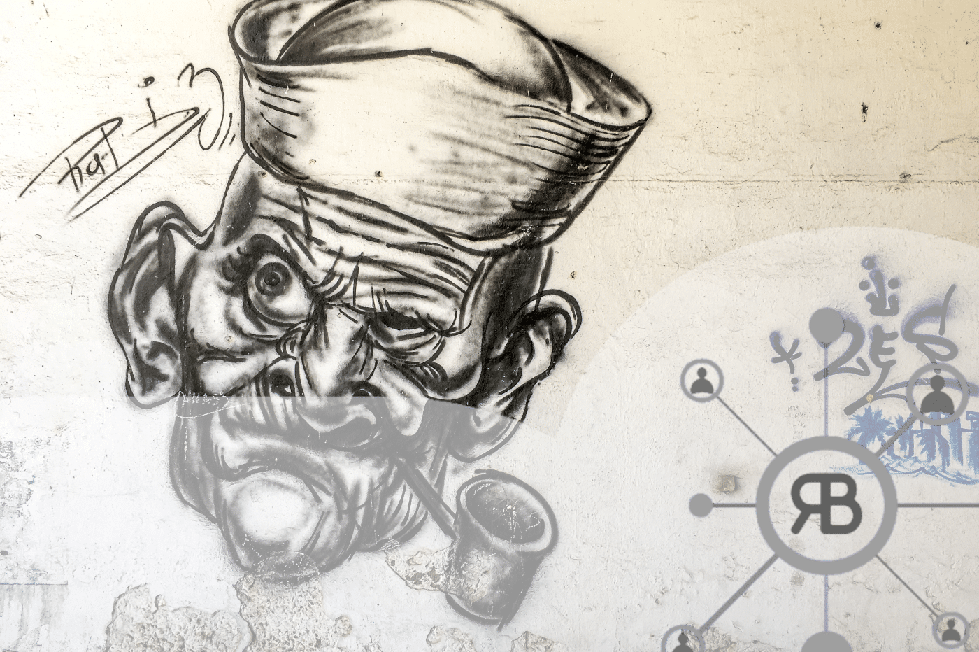 Popeye au mur pas content avec logo Richard Bulan