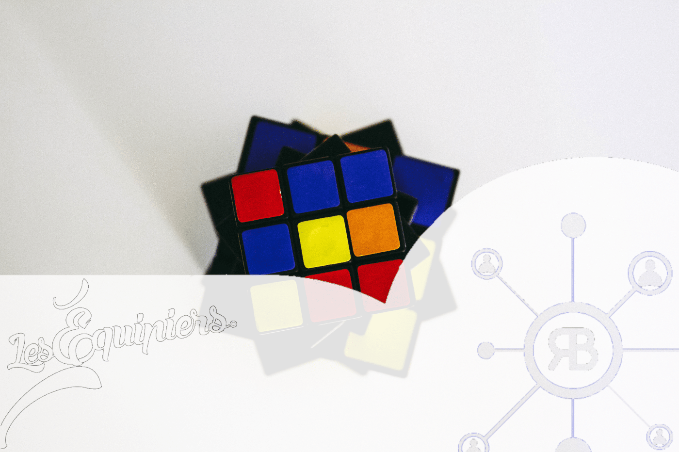Rubix-cube logo Les Equipiers et Richard Bulan