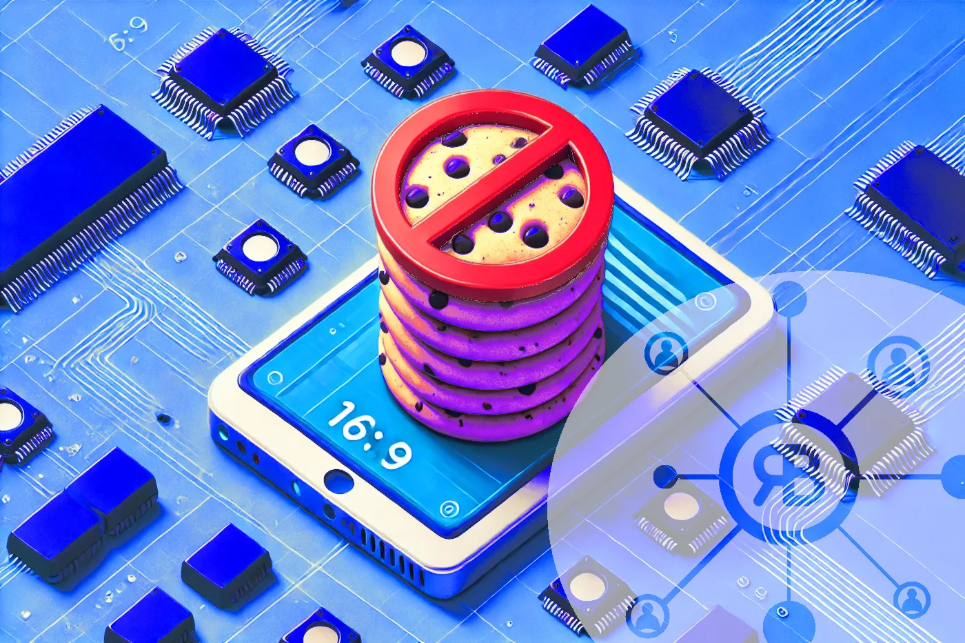 Cookies barré avec robot puce autour