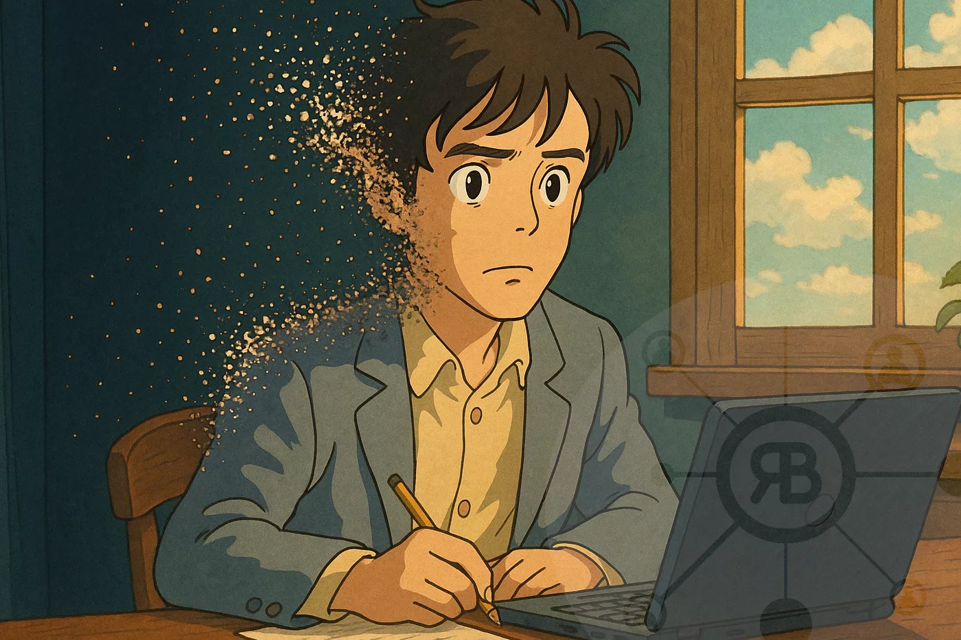 IA selfies Ghibli images homme désintégré