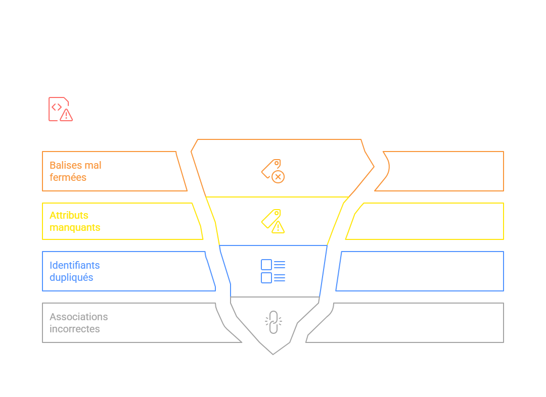 Inspection et correction des erreurs de structure d'une page HTML