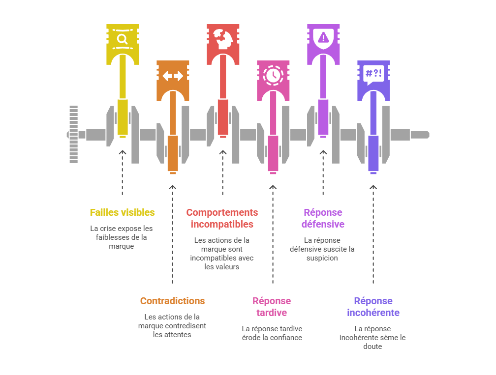 Illustration p&eacute;dagogique : d&eacute;gradation de l&rsquo;image de marque en communication de crise