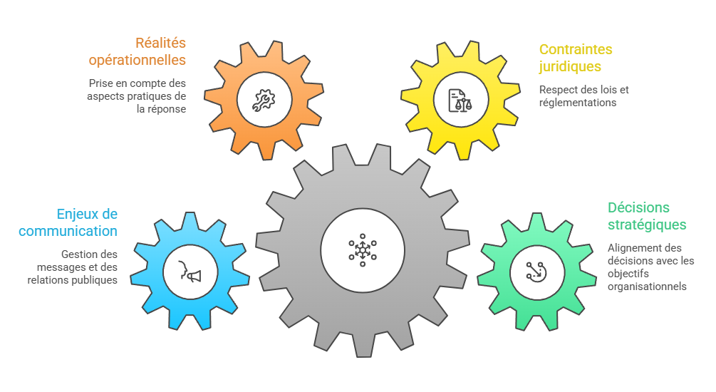 Illustration — Coordination entre direction, communication, juridique et opérationnel