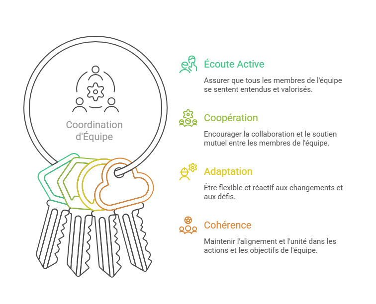 Illustration de la coordination d'équipe